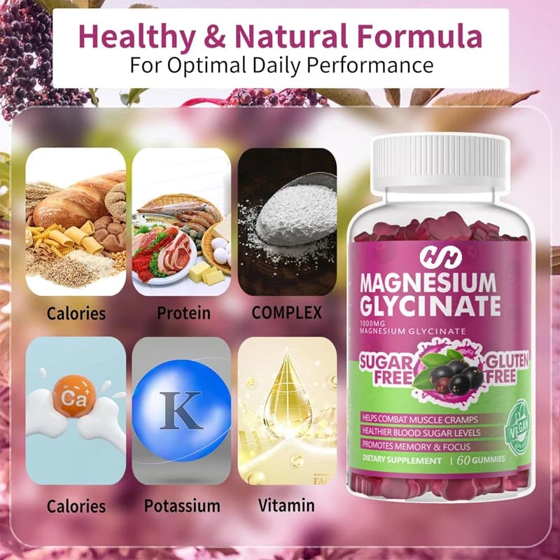 Magnesium and Sugar-Free Potassium Supplement with Vitamin D, B6 and Coenzyme Q10 - 60 High Absorption Ebony Rubber