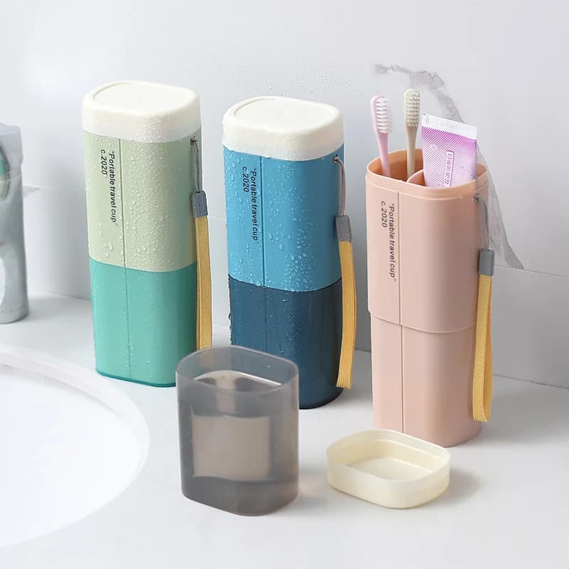 Custodia portatile da viaggio per spazzolino da denti custodia per portaspazzolino coperchio per tazza di lavaggio scatola portaoggetti per wc accessori per il bagno