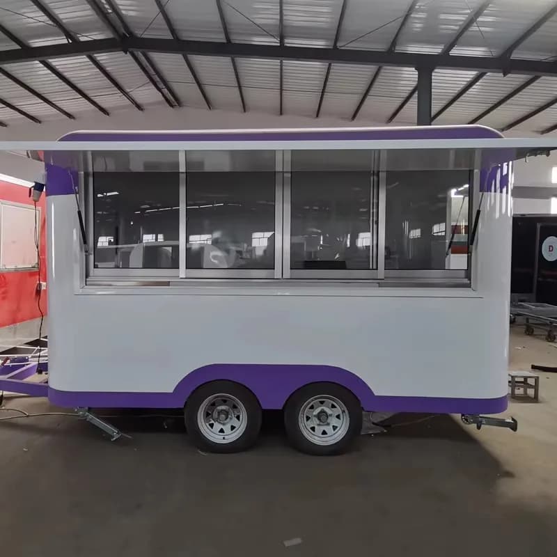 Food Truck Mobile, Chiosco Fast Food, Container Maritime with Trailer and Complete Installation of Kitchen Equipment for Catering Activities