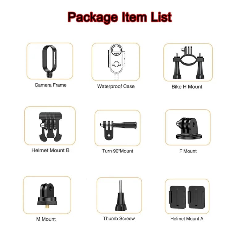 Scatola di accessori supplementari per la mini action camera H88, per ciclismo, guida, casco, impermeabile, con riduzione del rumore del vento