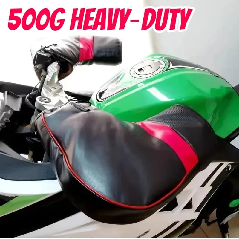 1 Pair Motorcycle Scooter Handlebar Muffs Gloves Motorbike Mitts Hand Warm Winter Black Leather Cold-Warm Thick Handlebar Cover