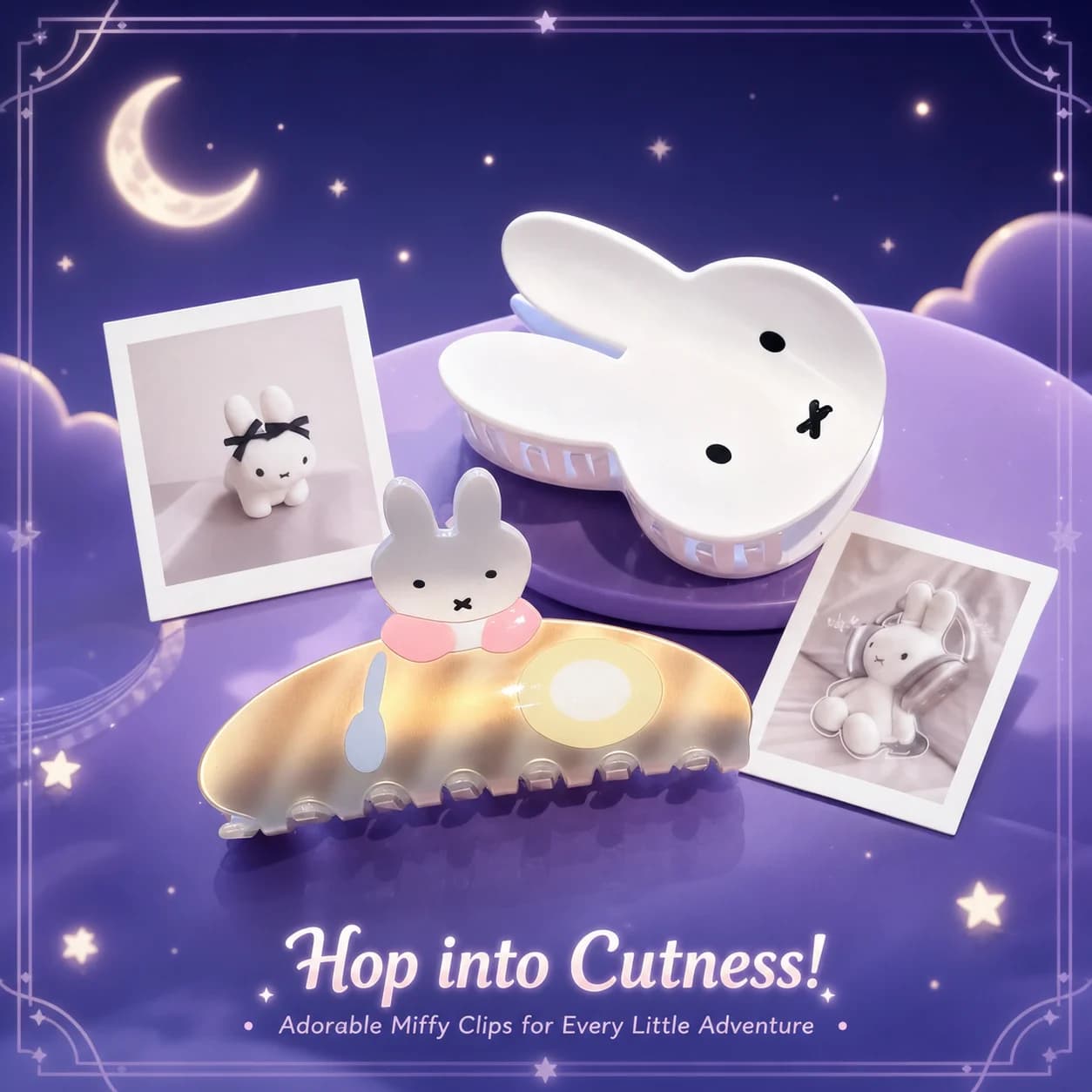 Adorable Miffy Rabbit Cartoon Hair Clip Cute Hair Accessories for Girls Gift Toys Kawaii Delightful Beautiful Wonderful Adorable
