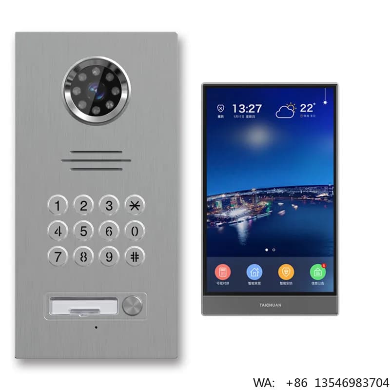 Videocitofono Smart WiFi con Monitor da 8 Pollici e Telecamera per Campanello, Sistema Intercomunicante IP per Villa