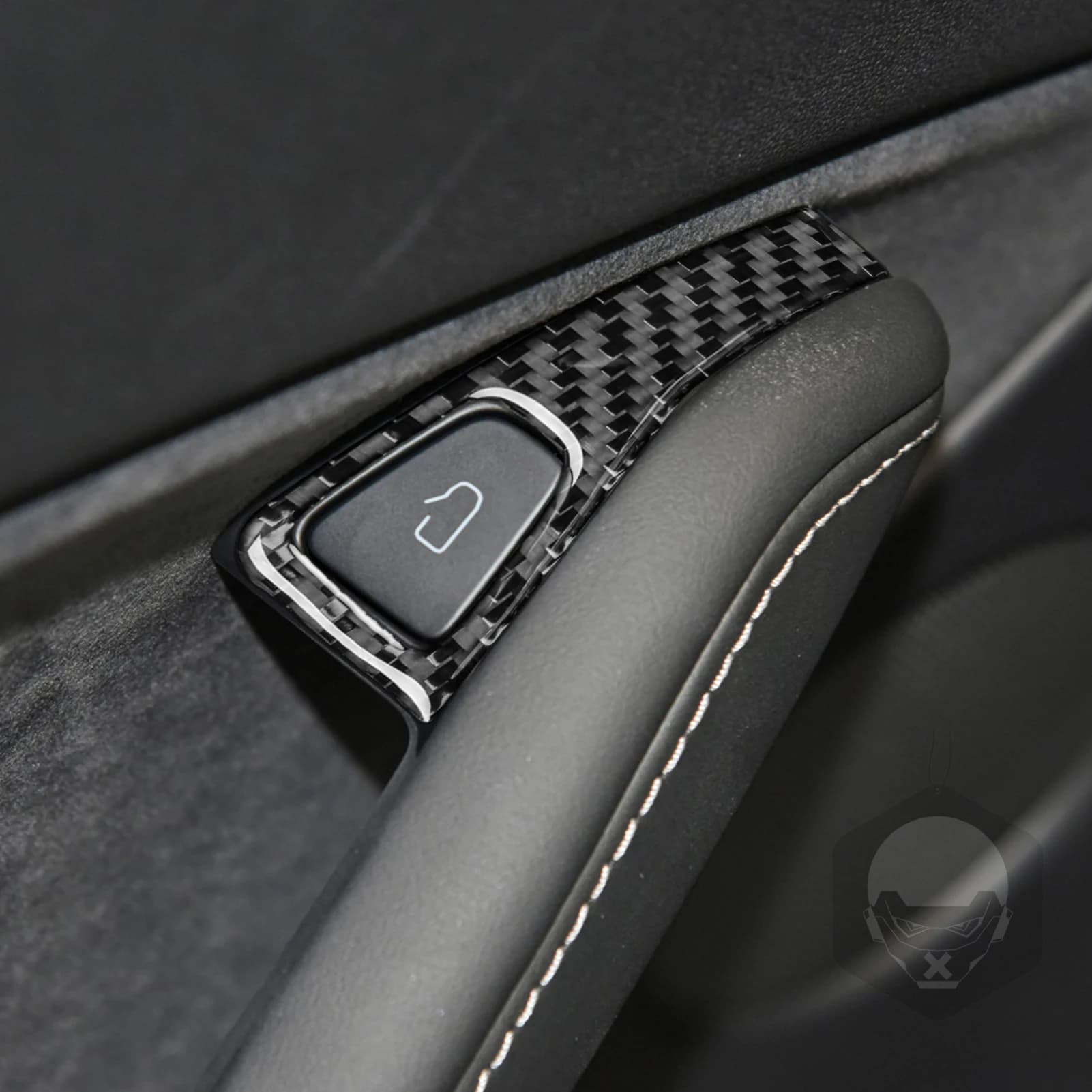 For Tesla Model Y 2020-2024 Model 3 2017-2022 In Carbon Fiber Interior Door Switch Cover Panel Cover Panel Accessories Self Adhesive