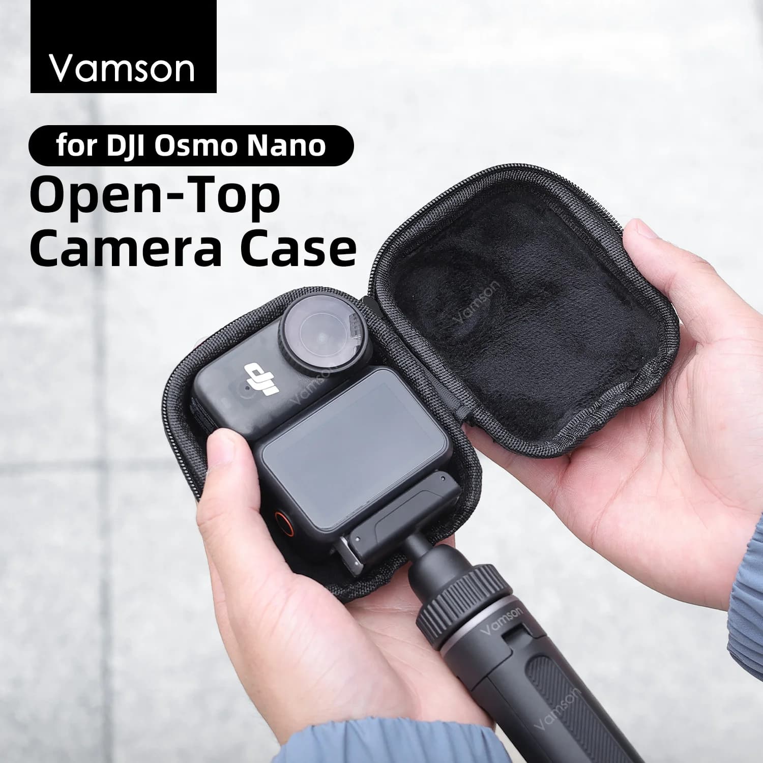 Borsa di Stoccaggio Semi-Aperta Vamson per DJI Osmo Nano, Resistente agli Urti e alla Pressione, Accessori per Treppiede, Selfie Stick e Fotocamera Thumb