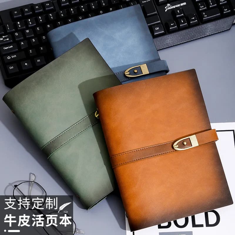 A5 Leather Travelers Notebook A5 Refillable Vintage Diary Soft Cover Binder Journal for Women Men college student