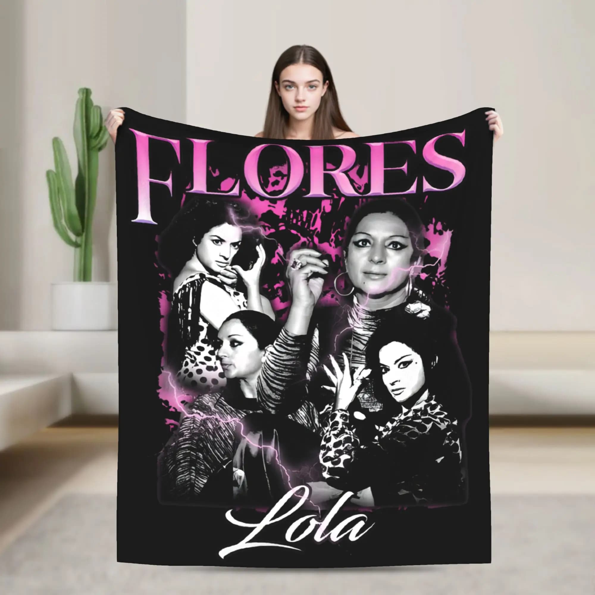 Lola Flores Fleece Throw Blanket Singer Legend Blanket for Bedding Car Super Soft Bed Rug,