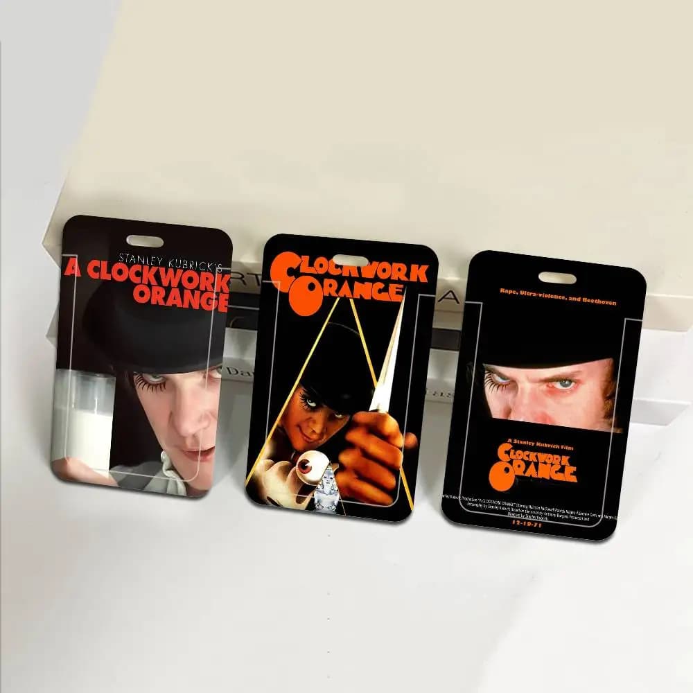 Porta Badge A C-Clockwork O-Orange, Porta Tessere Studenti, Laccetto da Collo per Carte, Cordini da Collo per Regalo