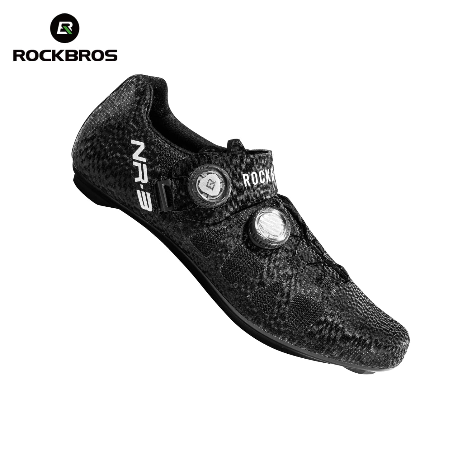 ROCKBROS Sneaker da ciclismo veloce Scarpe autobloccanti professionali per bici da strada Stivali da bici da esterno Calzature piatte per bicicletta da corsa