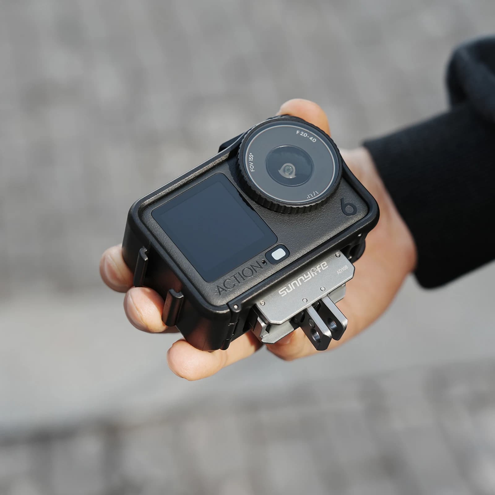 For DJI OSMO Action 6 Protective Case with Sunshade Light Blocking Drop Protection Scratch-Resistant Camera Cage Rig Accessory