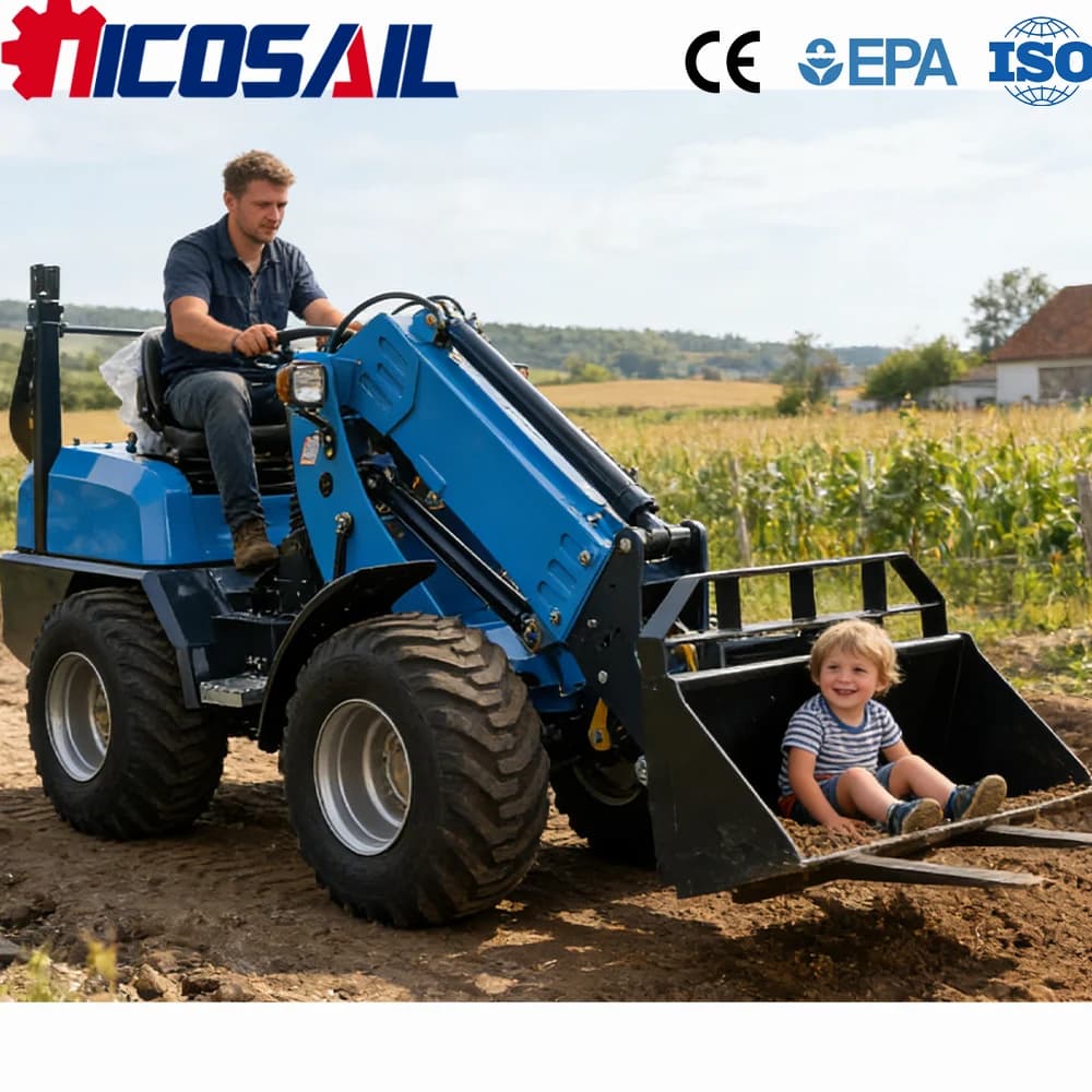 Minipala Gommata KZL918 con Braccio Telescopico, Certificazione CE Euro 5, Alta Efficienza per Edilizia e Agricoltura