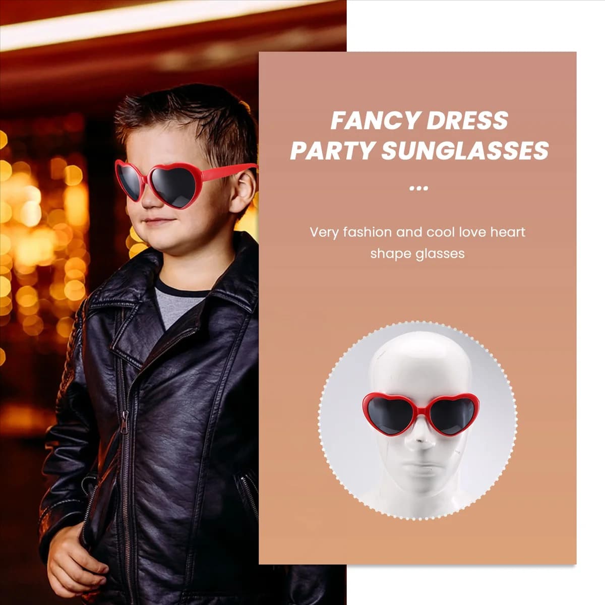 A11I Fashion Cute Retro Love Heart Shaped Sunglasses Fancy Dress Party HOT - Red