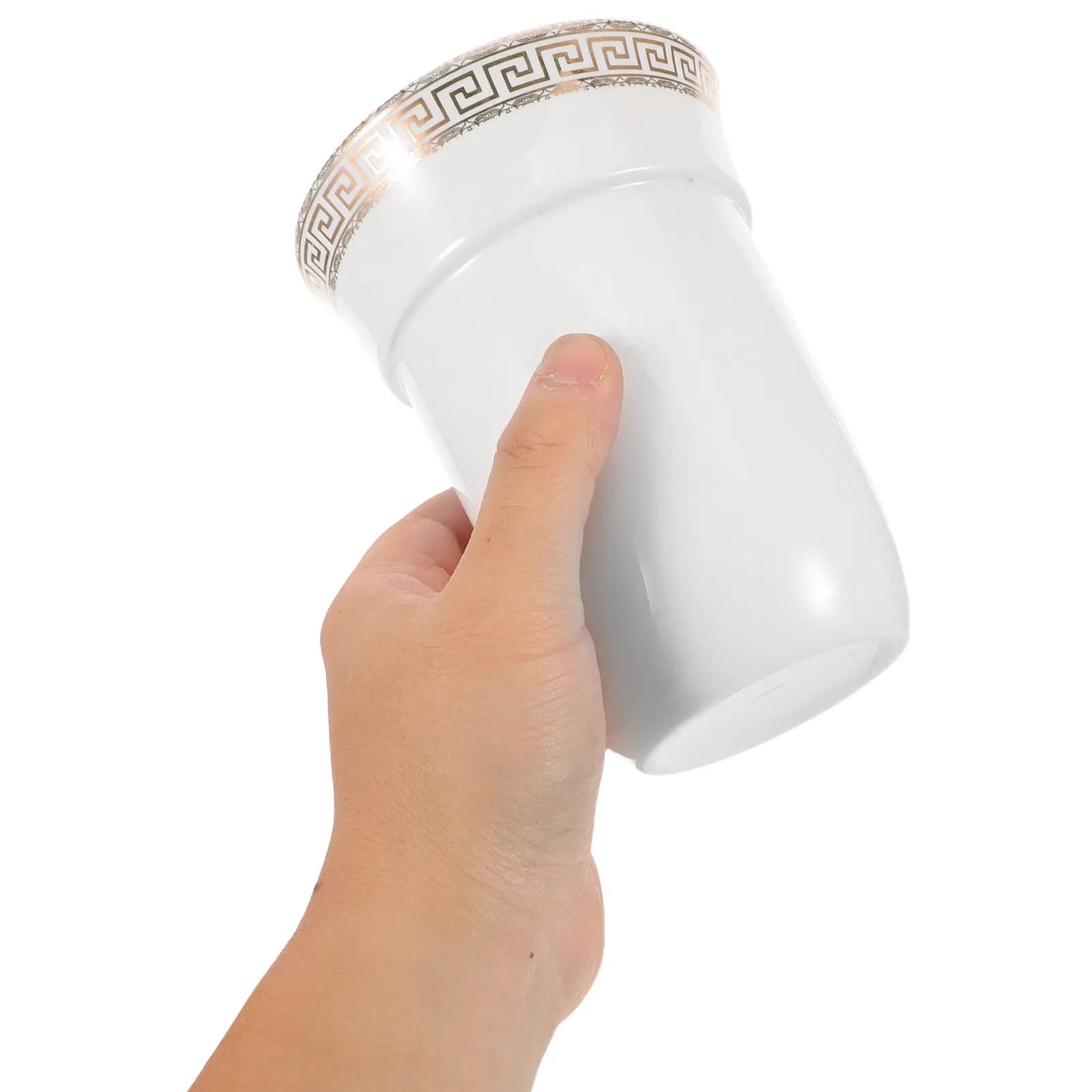 Portascopino WC Autoportante in Ceramica, Organizzatore per WC, Base Antiscivolo, Porta Utensili per la Pulizia del Bagno