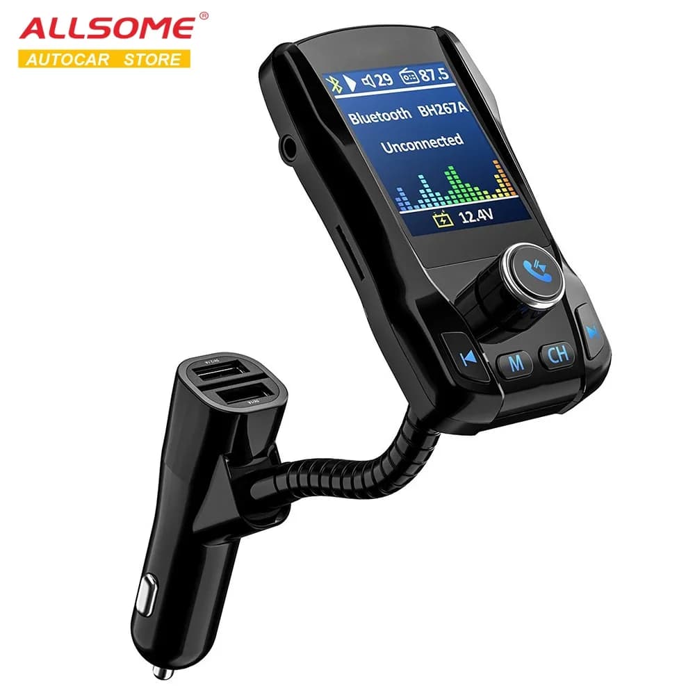 ALLSOME Trasmettitore Fm Bluetooth Hands-Free Car MP3 Lettore Modulatore FM Supporto USB Flash Drive Carta di DEVIAZIONE STANDARD del Caricatore del USB aux Out/In