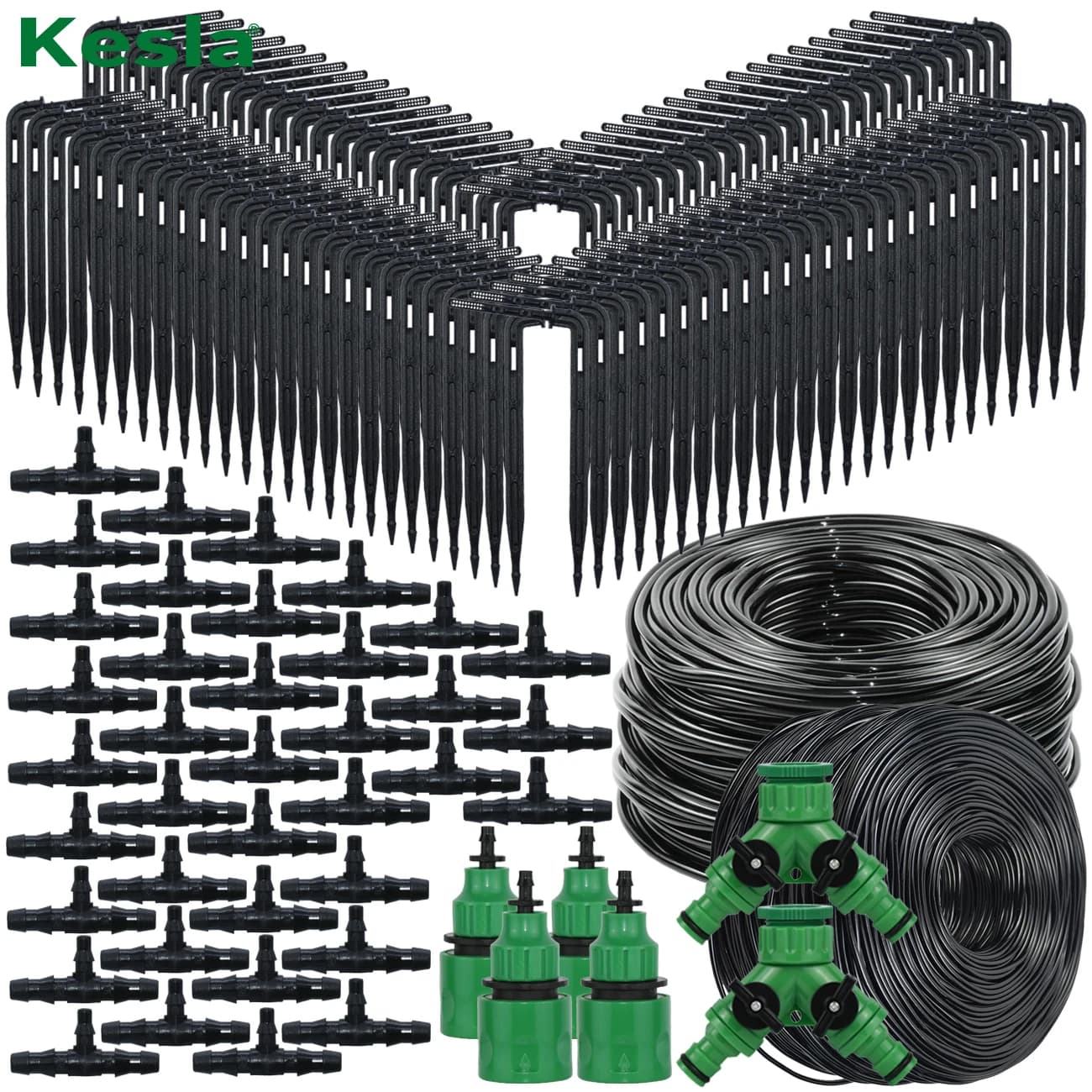 KESLA 1/4 ''a 1/8'' Kit sistema di irrigazione da giardino per irrigazione a goccia Gomito Bend Frecce Emettitore da 4/7 a 3/5mm per serra bonsai