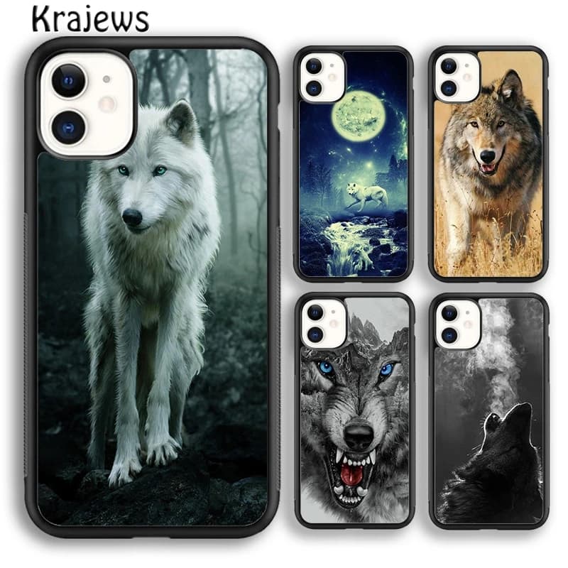 Custodia per telefono Krajews con fantasia animalier lupo per iPhone 17 Air 16 15 14 Plus 12 Pro Max