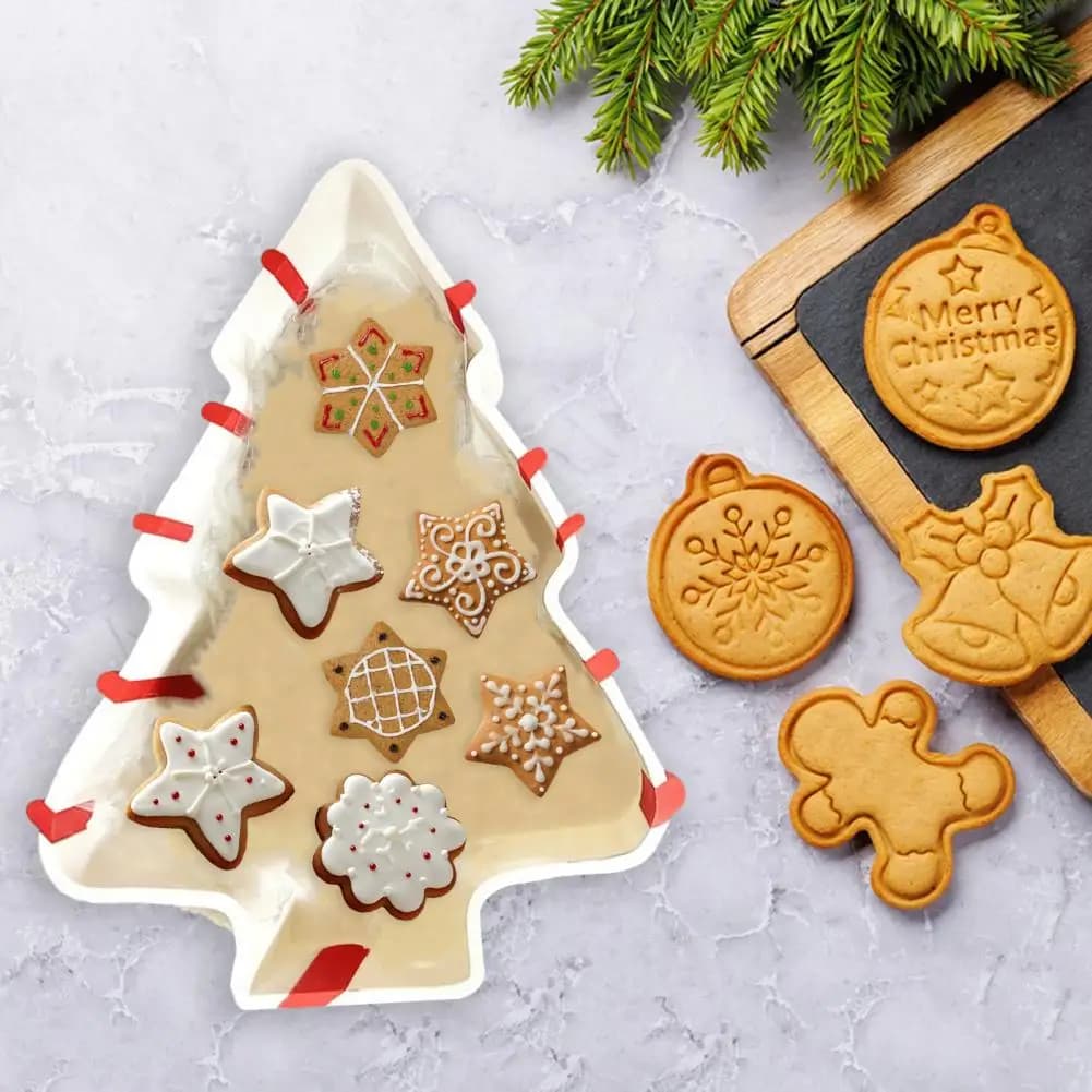 Christmas tree box Tree shaped cake box Resin food container Candy snack box with table decoration cover