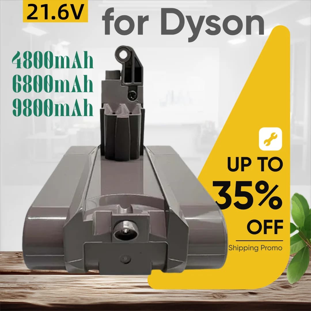 V6 Animal Motorhead V6 Fluffy Vacuum Cleaner 21.6V 9.8Ah V6 Lithium Battery for Dyson DC62 DC59 DC58 SV03 SV04 SV09