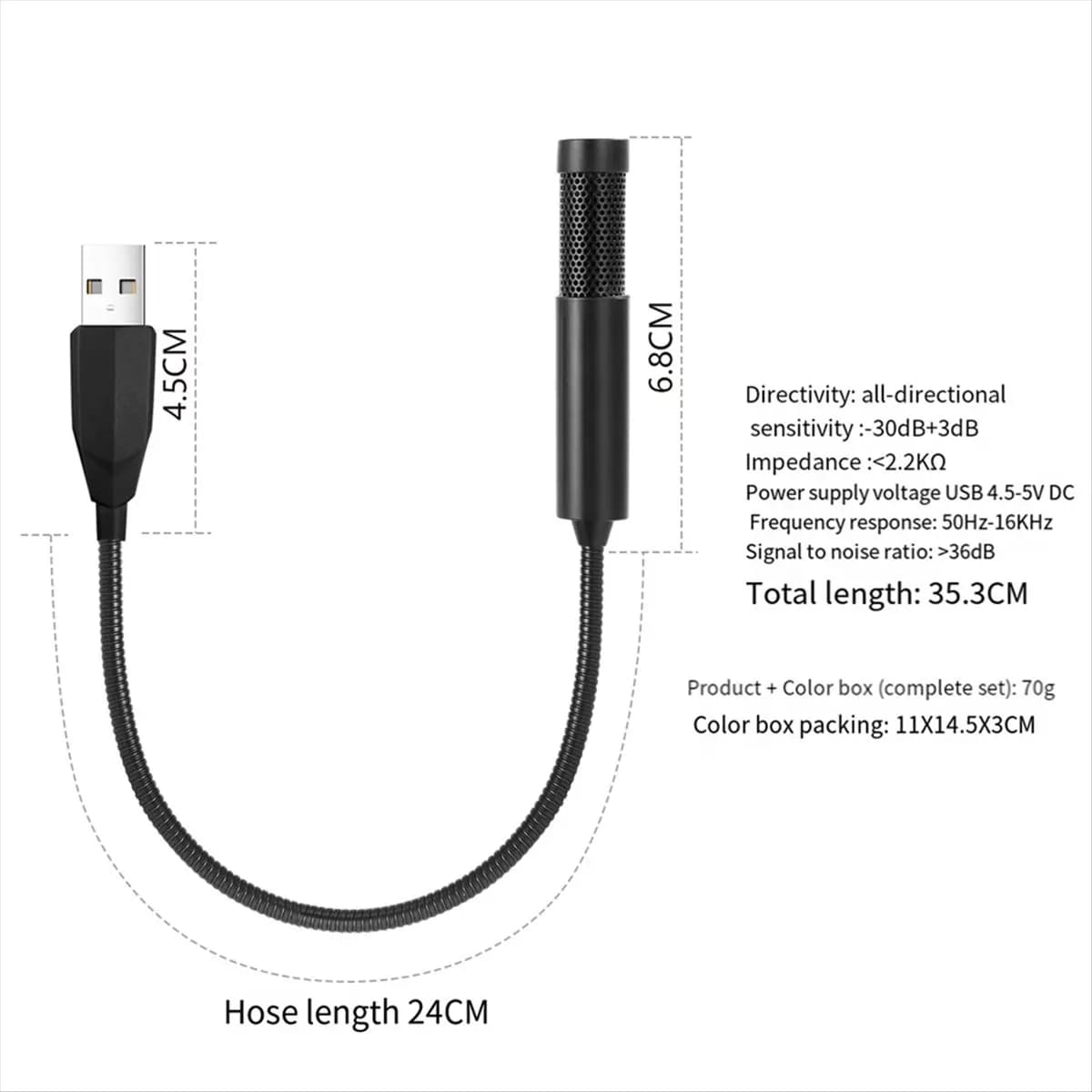 2026 Nuovo + USB Microfono per computer Mini microfono portatile Microfono capacitivo cablato per PC portatile