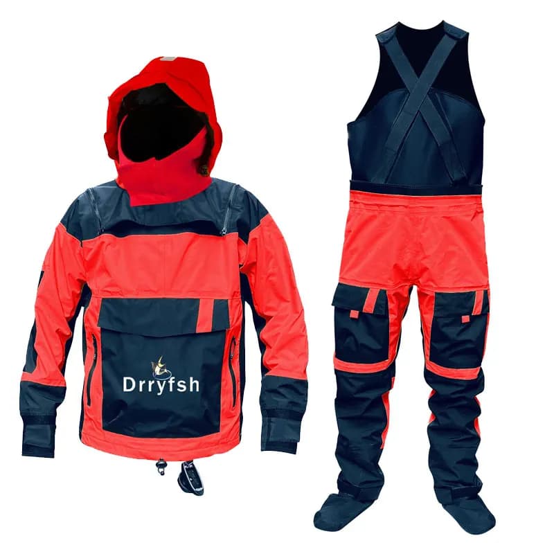 Dry Suit kayak due pezzi impermeabile traspirante Drysuit immersione pagaiando abbigliamento a vela per uomo donna Dry Top Cags pantaloni