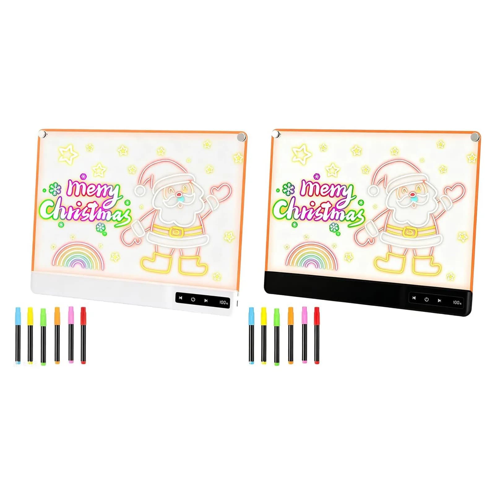Light Up Drawing Board LED Glow Doodle Pad for Kids Rechargeable 8 Color Modes Erasable Writing Painting Tablet
