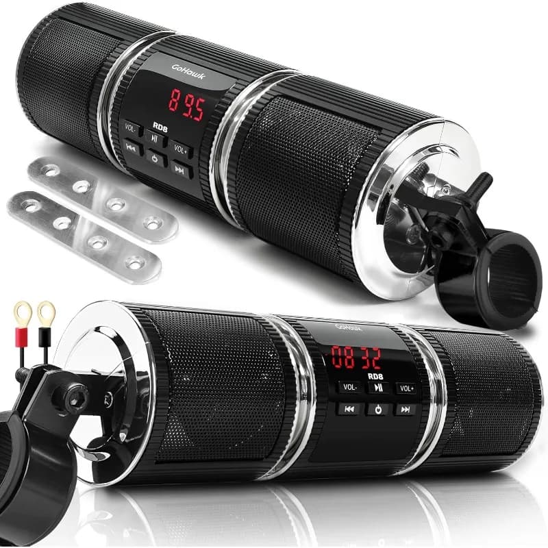 Altoparlante stereo per moto audio Bluetooth Installazione per moto Lettore musicale MP3 Amplificatore Scooter Bicicletta USB FMRadio Altoparlante