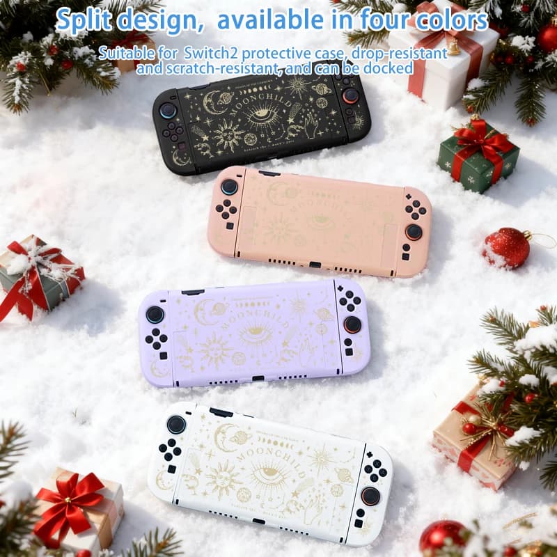 Adatto per custodia protettiva speciale soft shell per Nintendo Switch2, tema natalizio, antiurto e antigoccia, guscio elegante