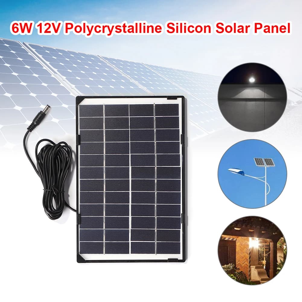 Accessori per alimentatore per caricabatterie per lampada da pannello solare con luce per fotocamera portatile da 6 W 12 V
