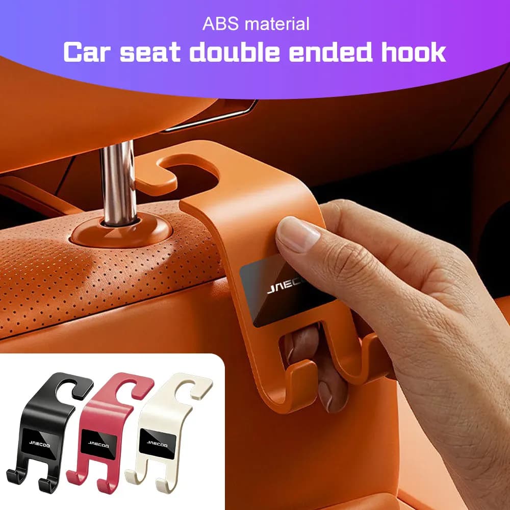 For CHERY JAECOO J7 J8 J5 EV J6 ABS Car Seat Headrest Hook Storage Clip for Handbag Purse Vehicle Double Hooks Car Accessories
