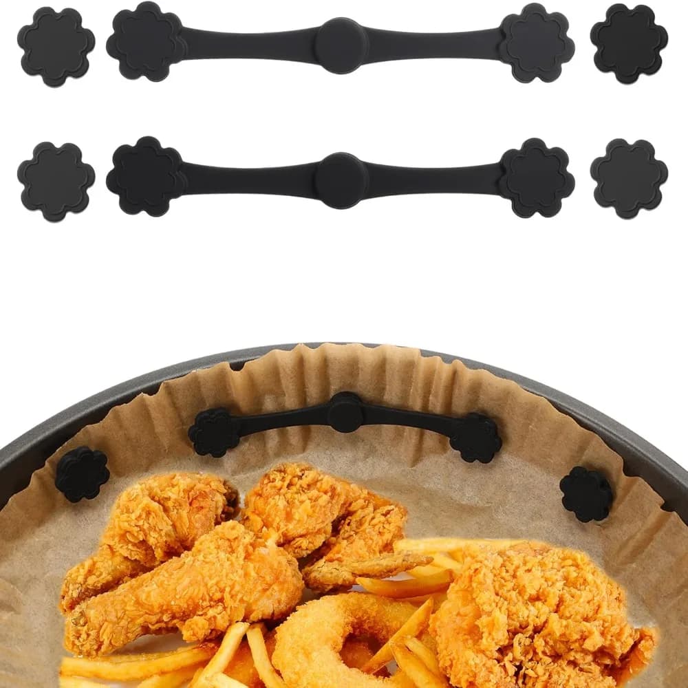 2 Set of Silicone Magnetic Clips Heat Resistant for Air Fryer, Anti-scratch, Reusable, with Removable Buckle