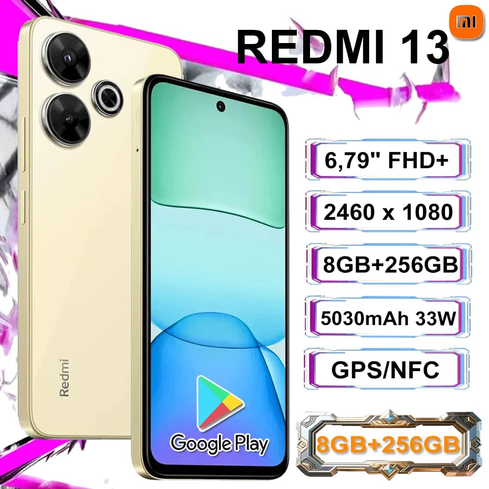 [Specifiche UE/USA/Regno Unito] Smartphone Xiaomi Redmi 13, risoluzione elevata 2460x1080, 8GB+256GB, funzione GPS/NFC, batteria a lunga durata
