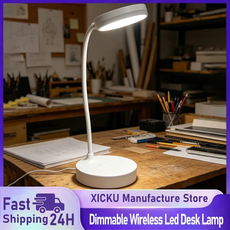 Lampade da tavolo a LED dimmerabili a 3 livelli, lampada da scrivania a LED senza fili, luce notturna touch, ricaricabile tramite USB, lampada touch per camera, studio, ufficio