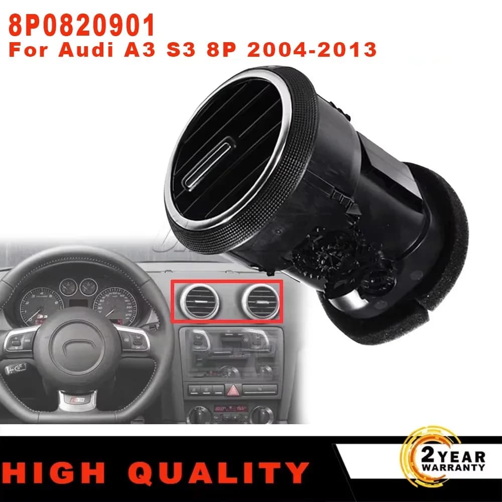 Per Audi A3 S3 8P MK2 ABS 1 Pz Nuovo Cruscotto Anteriore Air Vent Condizionatore D'aria AC Griglia Diffusore Pannello 8P0820901 accessori auto