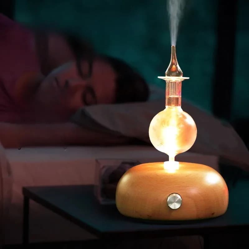 Diffusore di oli essenziali in legno massello Diffusore silenzioso per aromaterapia Umidificatore con design a colonna per il rilassamento e la decorazione da tavolo