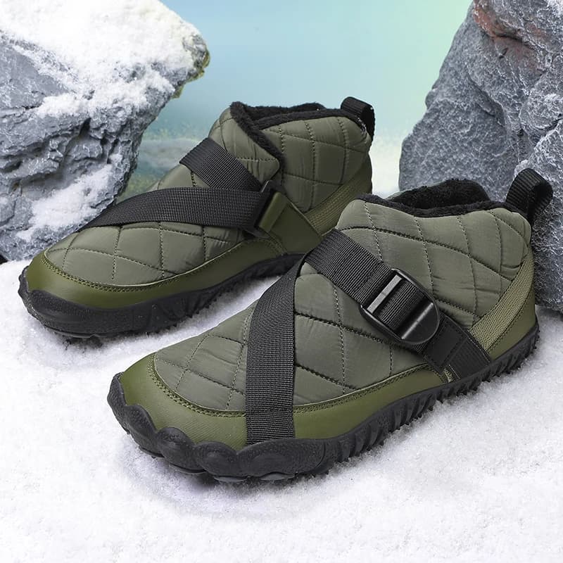 Stivali invernali da uomo - Scarpe da trekking impermeabili Scarpe da trekking casual - Stivaletti trapuntati con collo in pelliccia adatti per passeggiate in viaggio