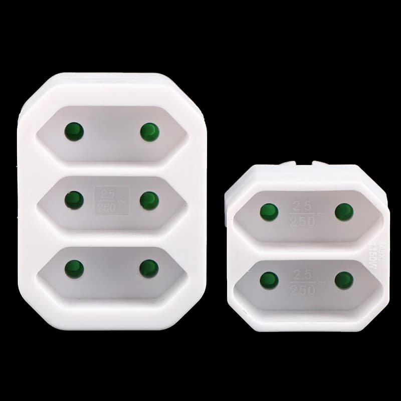 Spina di conversione ue da 1 a 2/da 1 a 3 vie presa adattatore di alimentazione Standard europeo spine da viaggio AC 250V