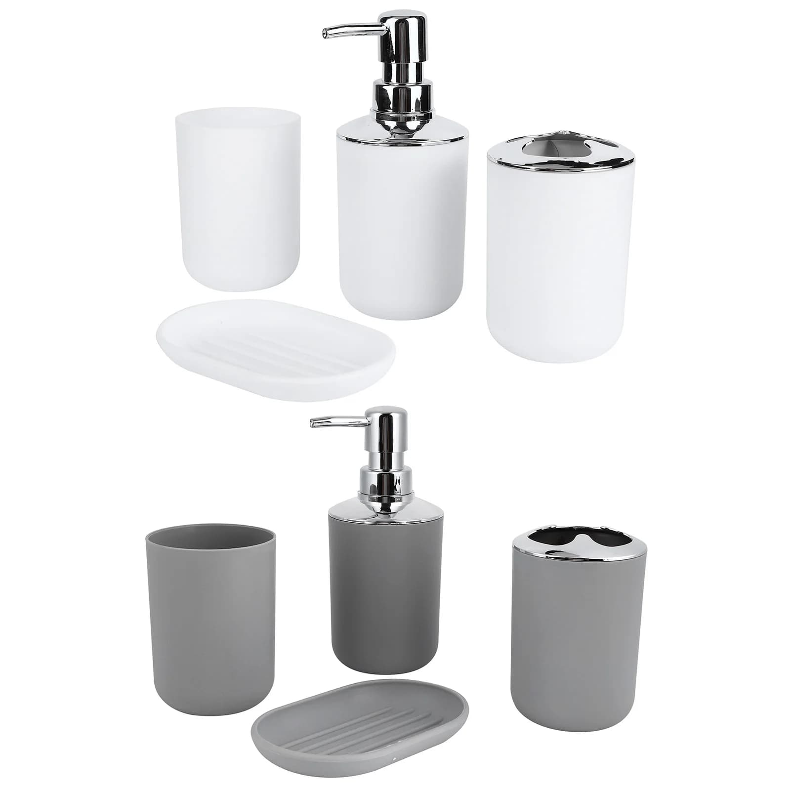 4 pezzi/set kit da bagno accessorio scatola dispenser di sapone in plastica bottiglia di lozione set di stoccaggio per il bagno portabicchieri per spazzolino da denti