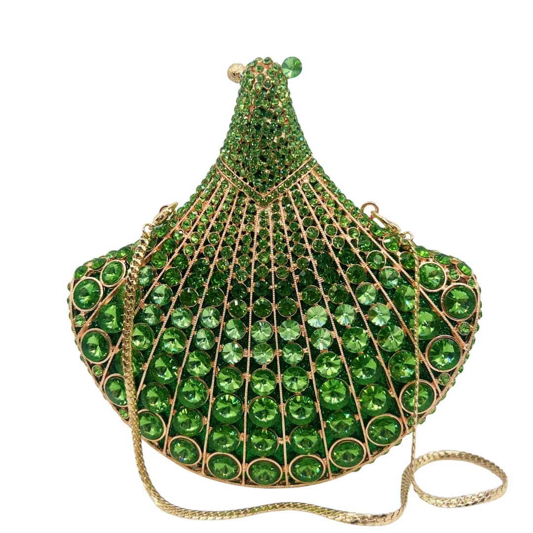 Borsa da Sera di Lusso con Diamanti Viola, Pochette con Cristalli e Strass per Donne, Ideale per Feste, Balli, Matrimoni
