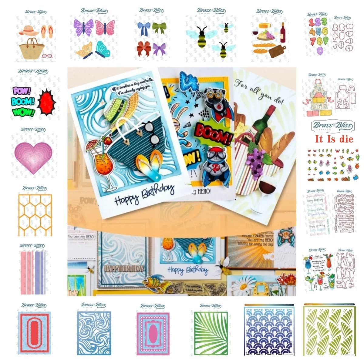 Stampi in metallo e timbri trasparenti a forma di cuore con fiocchi e foglie di palma per decorazioni fai da te di biglietti regalo e scrapbook - Collezione Estate 2026