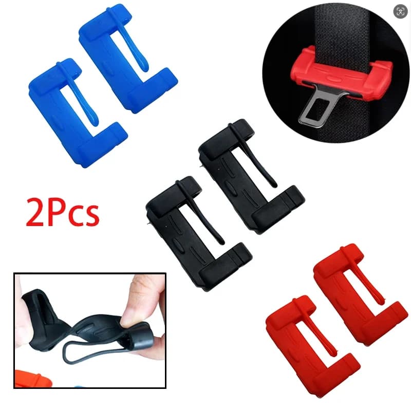 2 pcs universal protection for car seat belt buckle, scratch-resistant cover, safety accessories, silicone inner button case for safety belt