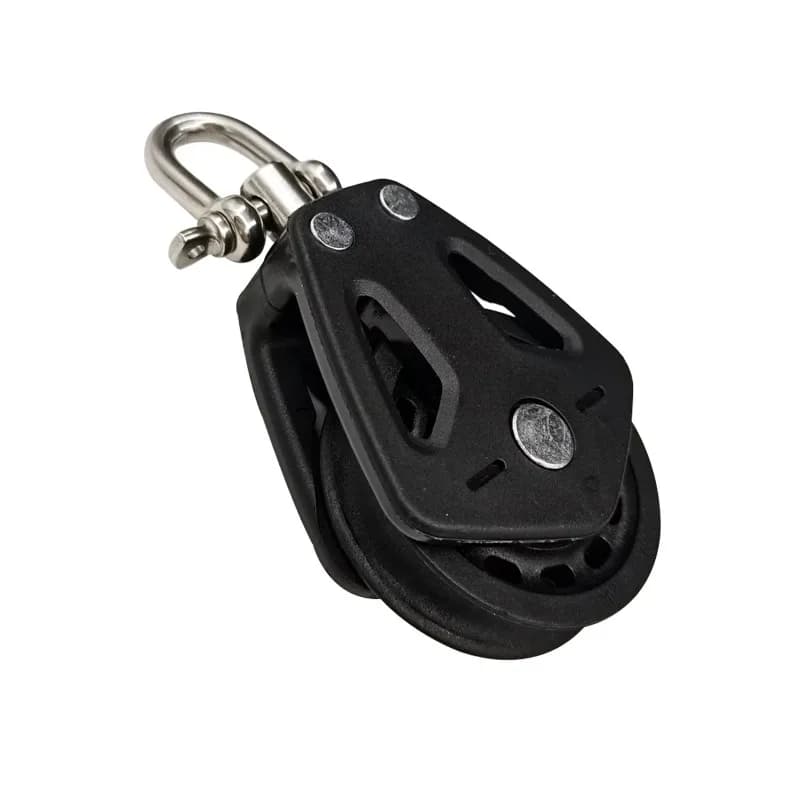 Accessori hardware marino per binario di scorrimento liscio con puleggia in nylon nero per kayak da barca
