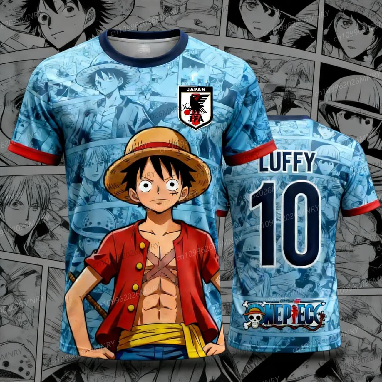 Maglia da Calcio One Piece Luffy Giappone, T-shirt Uomo, Kit Speciale Calcio Bambino, Felpa Donna Adulto ad Asciugatura Rapida