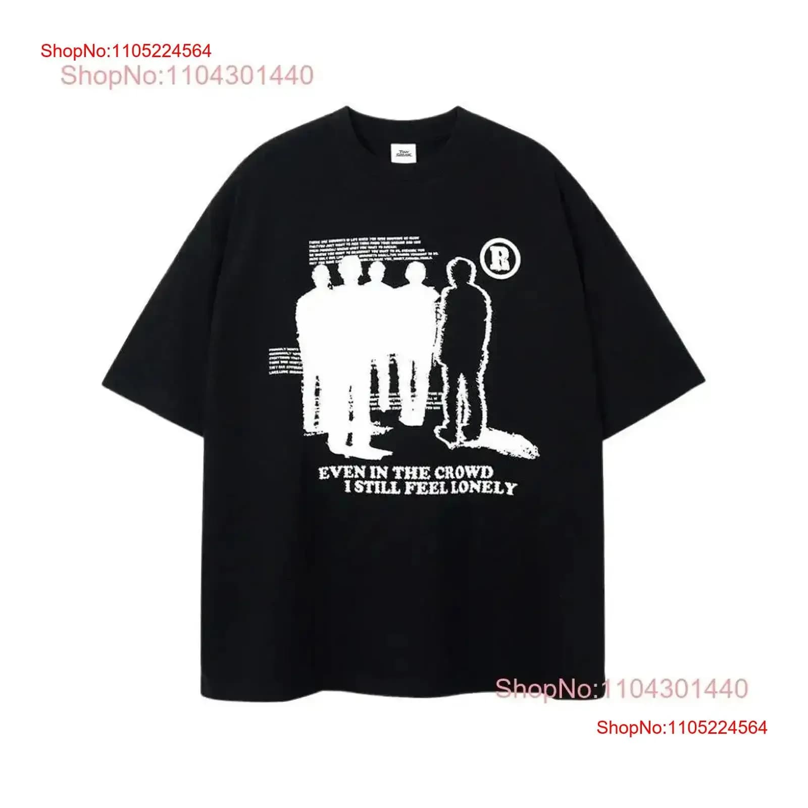 La maglietta Lonley Stampa Trendy Y2K Cultura pop Dichiarazione Edizione limitata Top lavato vintage urbano da indossare tutti i giorni Leggermente