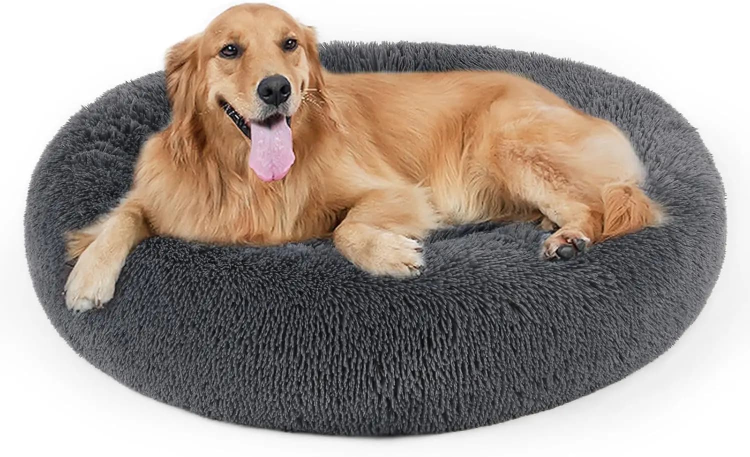 Cuccia Morbida in Finta Pelliccia a Forma di Ciambella per Cani e Gatti, Fondo Antiscivolo, Disponibile in Diverse Misure e Colori