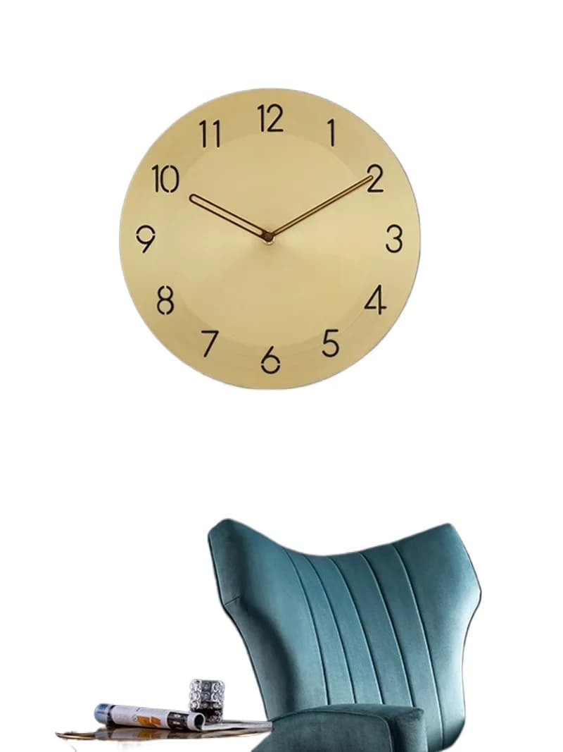 Orologio da parete nordico Soggiorno Moda creativa Semplice e moderno Orologio da parete di lusso leggero Camera da letto Orologio con decorazione artistica in rame puro