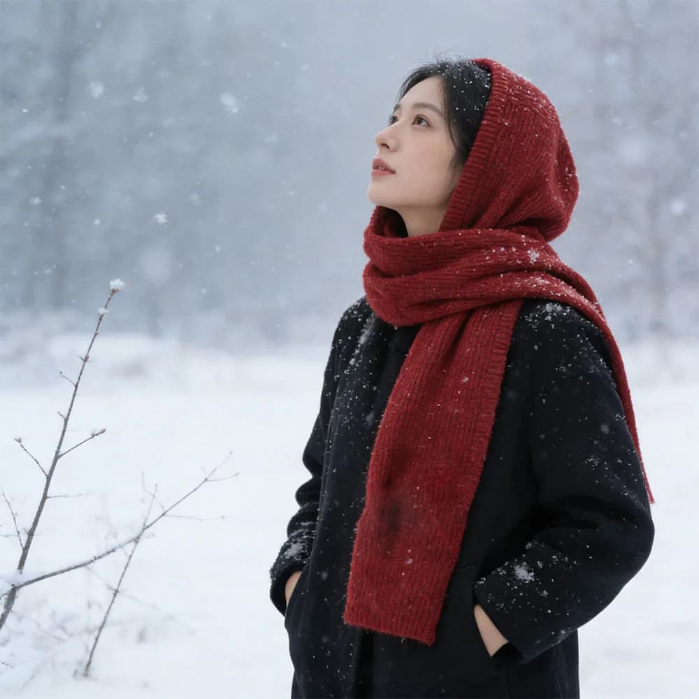 Cappello Balaclava con Sciarpa Integrata e Protezione per le Orecchie, Berretto in Lana Lavorato a Maglia per Donne, per Tenersi al Caldo