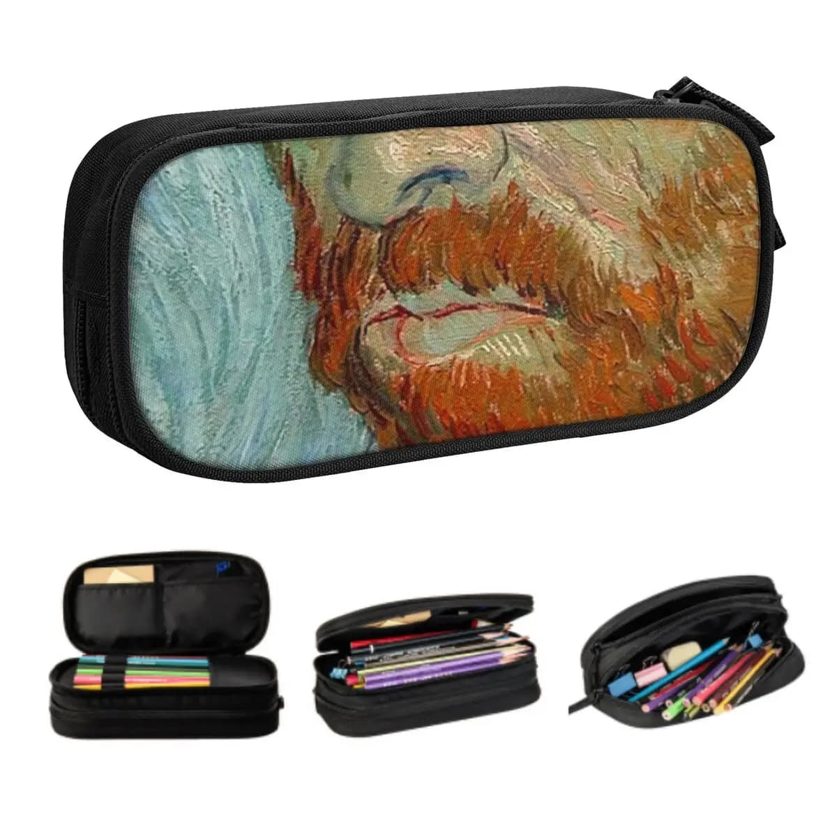 Astucci personalizzati Kawaii Vincent Van Gogh per ragazze e ragazzi, pittura artistica, grande scatola per penne, accessori scolastici