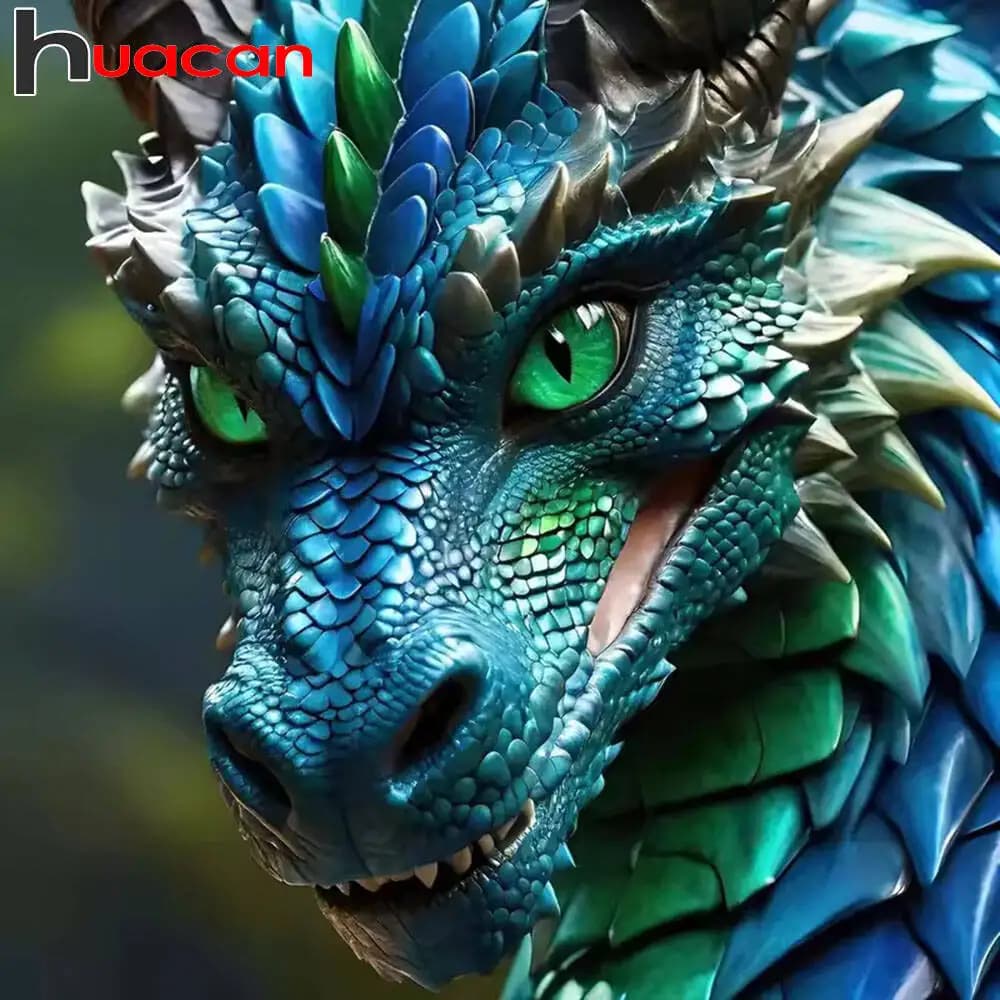 Huacan New Arrivals 2025 Diamond Painting Dragon Animal Full Square Round Drill Diamond Mosaic Art Home Decor
