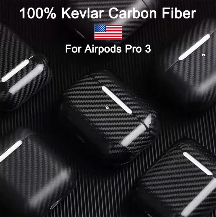 Per AirPods Pro 3 Pro3 Custodia in fibra di carbonio Ultra leggera sottile Kevlar Custodie in fibra aramidica per APPLE AirPods 4 Pro 3 2 Copertura per cuffie
