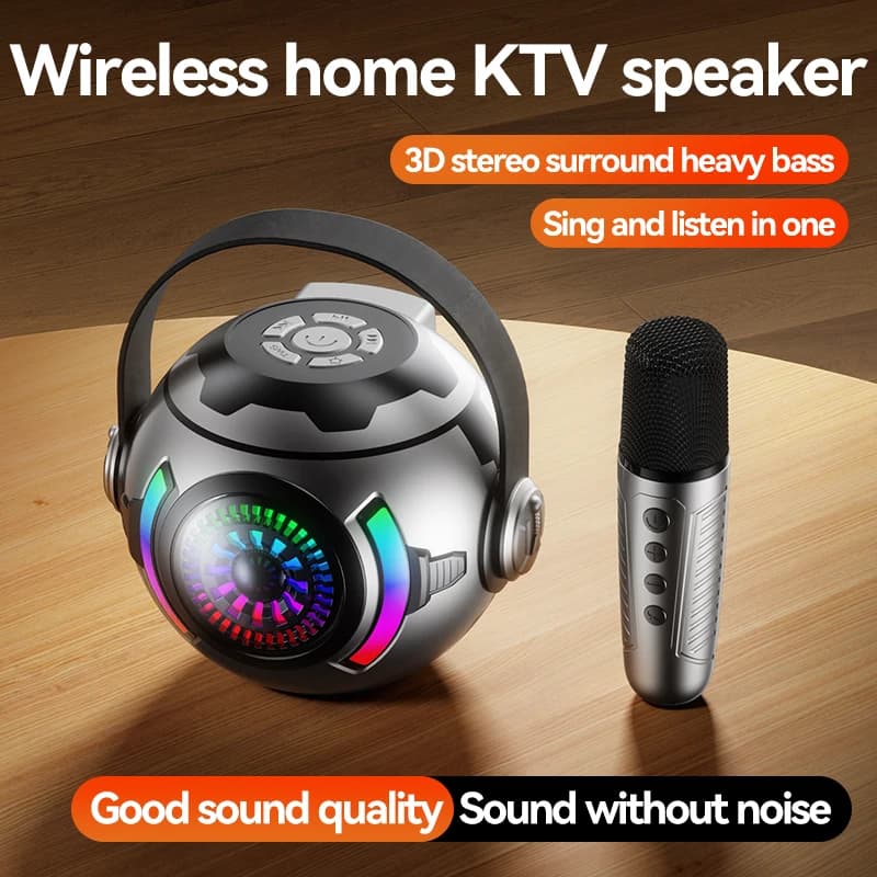 Casa Famiglia Canto Regali per bambini V33 Macchina per karaoke Sistema di altoparlanti portatile Bluetooth 5.3 ktv con 1-2 microfoni wireless